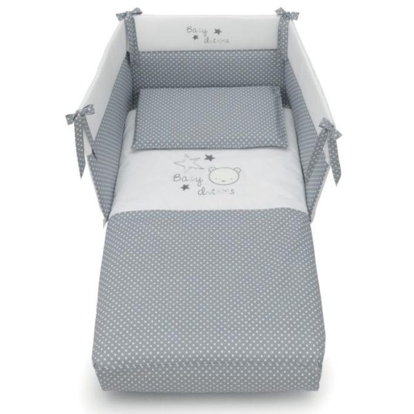 Lenjerie patut Baby Dream alb gri