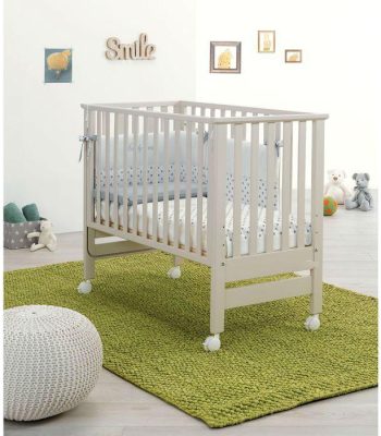 Patut atasabil Next to You ivory cu saltea  si suport antireflux 117x62