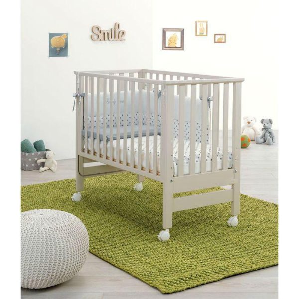 Patut atasabil Next to You ivory cu saltea  si suport antireflux 117x62