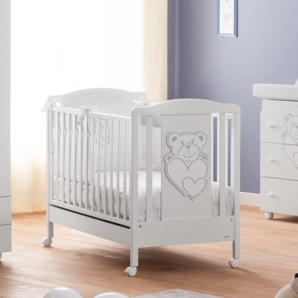 Patut Bebe Teodoro alb cu 2 laterale culisante