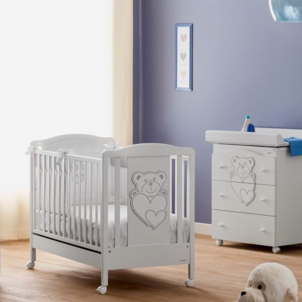 Camera Bebe Teodoro alb 2 piese pătuț si comoda