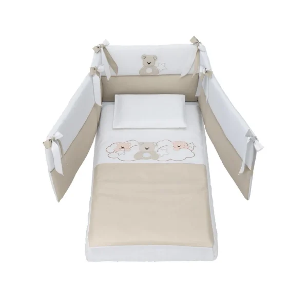 Set Lenjerie Patut Contact Mars avana 5piese bumbac Azzurra