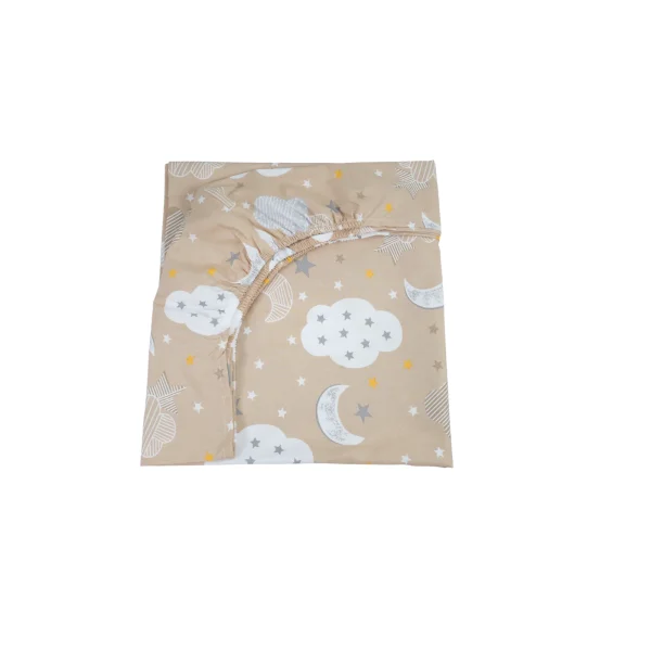 Cearceaf bumbac cu elastic Norisori maro 127 x 62 cm